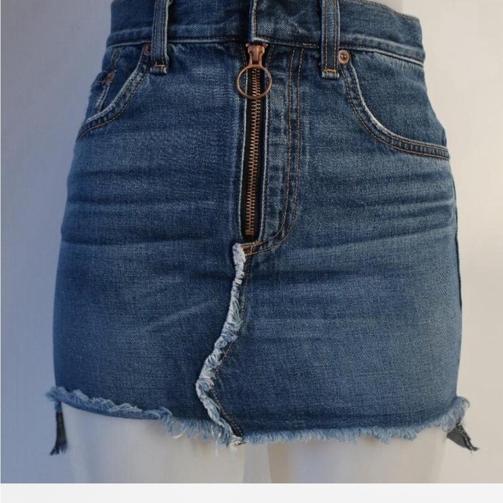 rag & bone Asymmetrical Denim Blue Skirt
